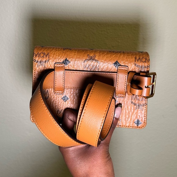 MCM Belt Bag Crossbody Cognac Visetos Crossbody Bag - Picture 3 of 4